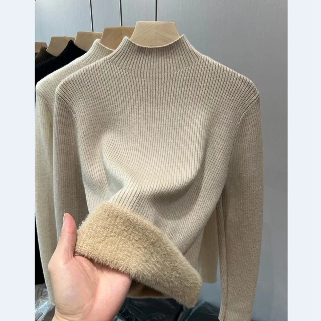 一體絨高領毛衣男秋冬季青少年加厚加絨長領針織衫漸變色保暖衣服男裝毛衣 男士針織衫 歷史價格詳細信息