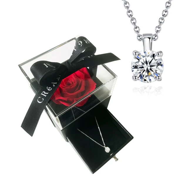 【CReAM】Regina小香風永生花純銀施華洛世奇水晶鋯石女項鍊玫瑰花禮盒(生日 禮物 送禮 禮盒) 歷史價格詳細信息