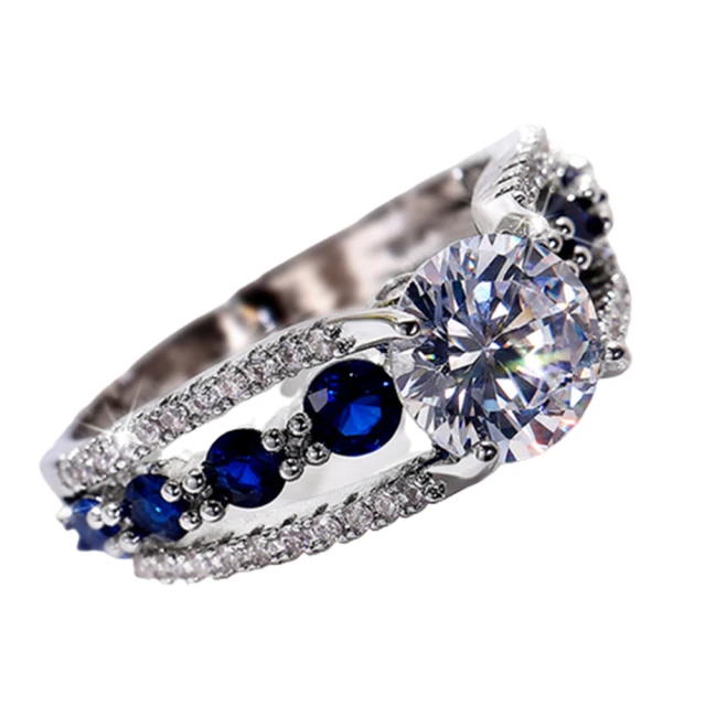 藍色寶石戒指男士個性潮人複古青龍白虎食指指環925泰銀 歷史價格詳細信息