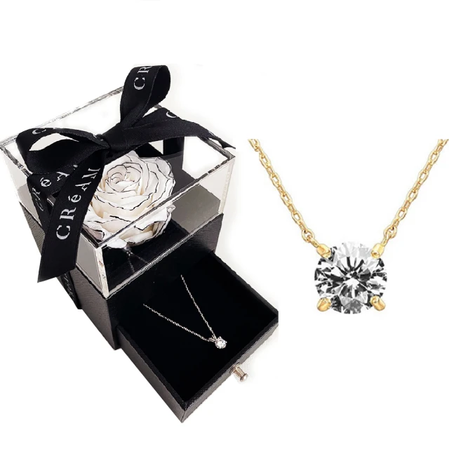 【CReAM】Regina小香風永生花純銀施華洛世奇水晶鋯石女項鍊玫瑰花禮盒(生日 禮物 送禮 禮盒) 歷史價格詳細信息
