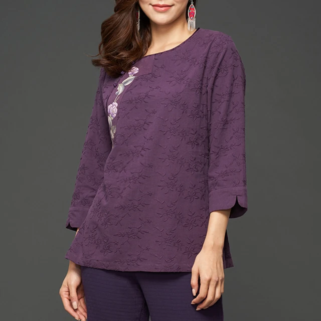 古典美 手繪刺繡上衣【97079】/ 茶禪服/棉麻/中國風 歷史價格詳細信息