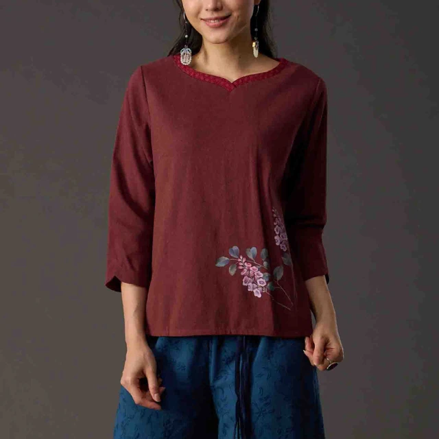 【古典美】18161刺繡彈性八分褲(棉麻/純棉/亞麻/中國風/漢服/茶禪服/手染服) 歷史價格詳細信息