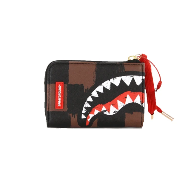 【SPRAYGROUND】SHARKS IN PARIS 格紋塗鴉鯊魚短夾/零錢包(棕色) 價格比較,價格查詢,歷史價格詳細信息