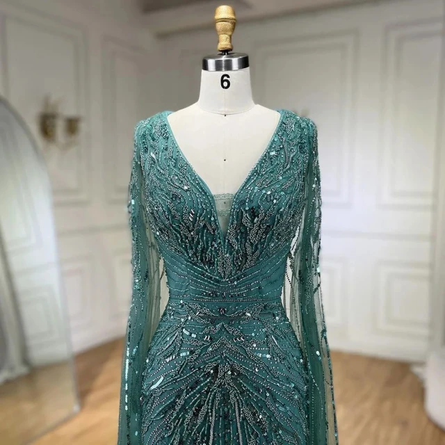 【女神婚紗禮服】極致奢華復古雕花一字裹臂A字墜地晚禮服LA72709抹茶綠(婚宴派對晚會 拉鍊款晚禮服) 歷史價格詳細信息