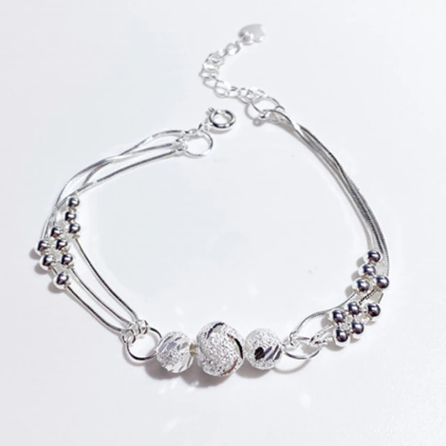 轉運珠 三生三世999純銀手鍊 招財手鍊 轉運手串 細手鍊 多層手鍊 運勢事業人緣 手鍊手環 歷史價格詳細信息