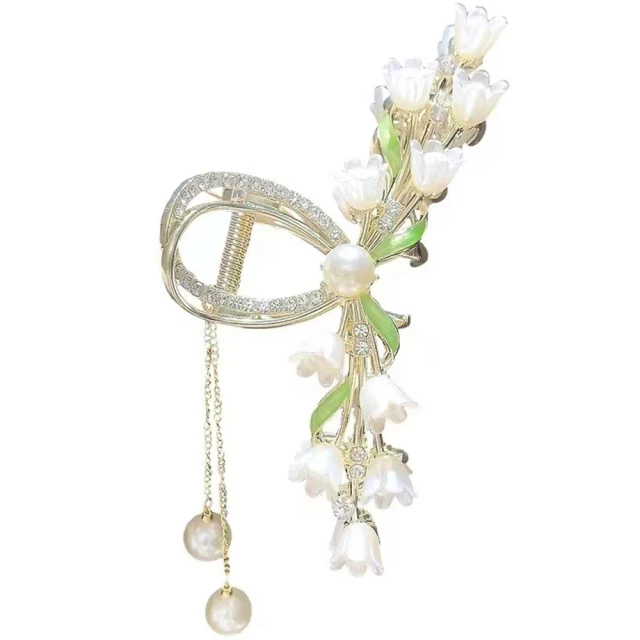 鈴蘭花抓夾女優雅氣質發夾2023年新款高級感后腦勺鯊魚夾子頭飾 歷史價格詳細信息