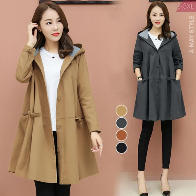 【艾美時尚】中大尺碼女裝 厚刷毛 保暖加絨中長版寬鬆休閒連帽外套。M-4XL(4色.現貨+預購) 歷史價格詳細信息