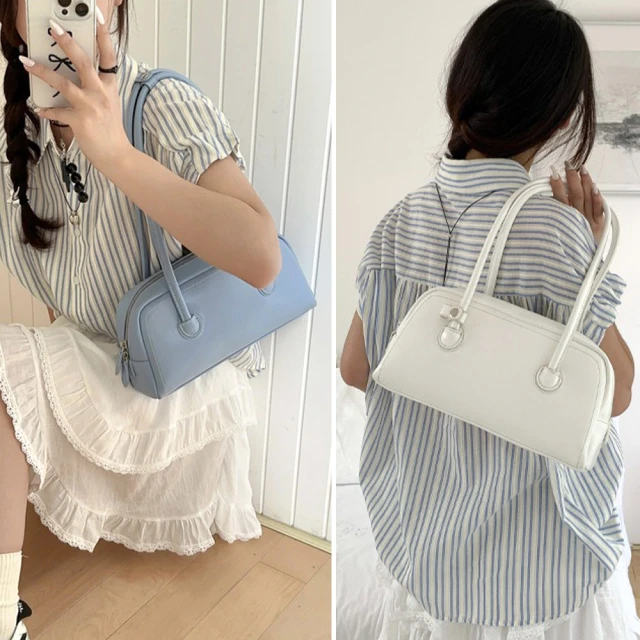 女生包包腋下包法棍包精品包包側背包/肩背包 托特包韓國尼龍法棍腋下包女nieeh亞克力鏈條斜挎單肩手提包--麥包包 歷史價格詳細信息