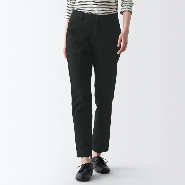 女有機棉混縱橫彈性綾織打褶寬版褲【MUJI 無印良品】 歷史價格詳細信息