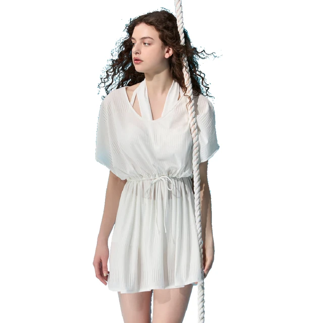 比基尼妮.短袖彼夏腰英字前拉鍊泳衣連身泳裝(M-2L) 歷史價格詳細信息