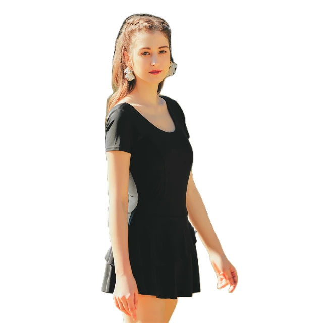 【Heatwave 熱浪】泳衣連身裙女短袖前拉鍊學生款防曬游泳衣顯瘦保守泡溫泉大碼泳裝(83230/M-3XL) 歷史價格詳細信息