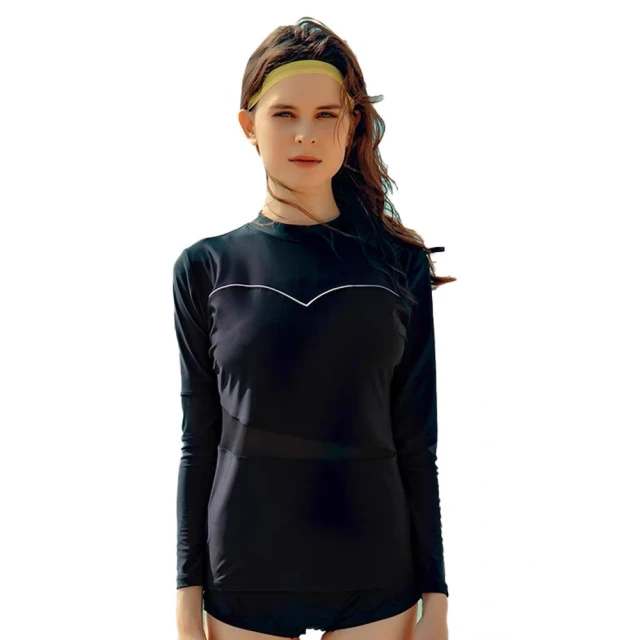 Heatwave熱浪 泳衣女運動二截式泳衣分體保守學生游泳衣遮肚顯瘦條紋游泳裝 歷史價格詳細信息