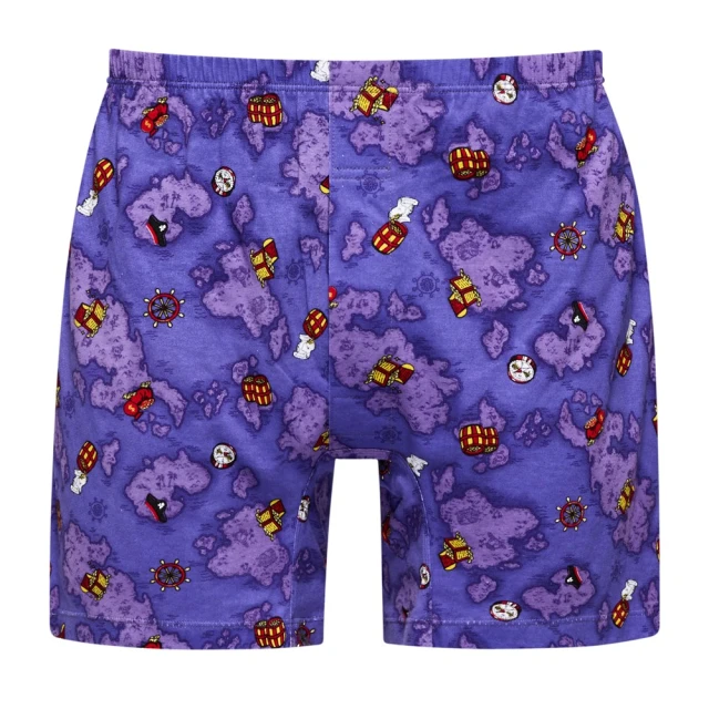 DADADO-航海尋寶 M-3L印花四角男內褲(紫) 天然絲光棉-吸濕排汗-GHQ310PU 歷史價格詳細信息