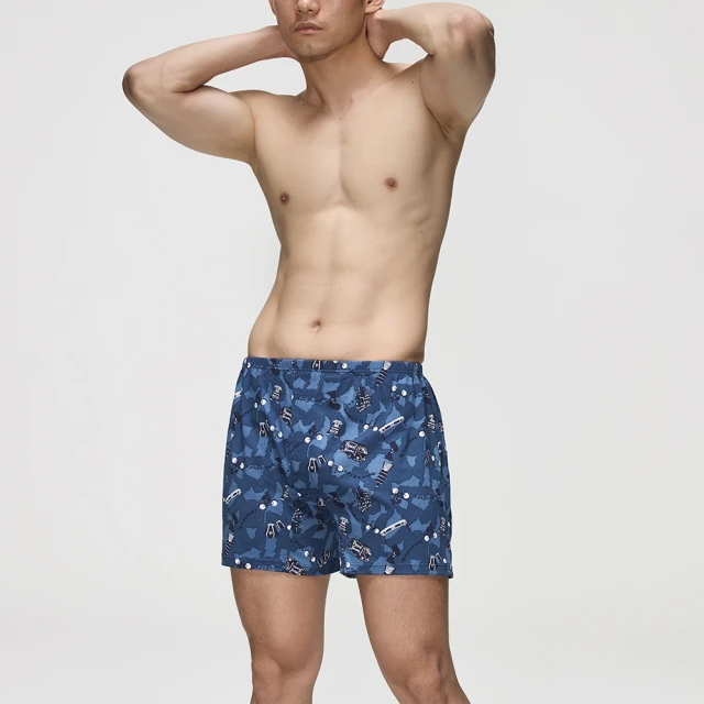【Mr. DADADO】暢遊一夏 M-3L印花四角男內褲 天然絲光棉-吸濕排汗-GHQ331DB(深藍) 歷史價格詳細信息