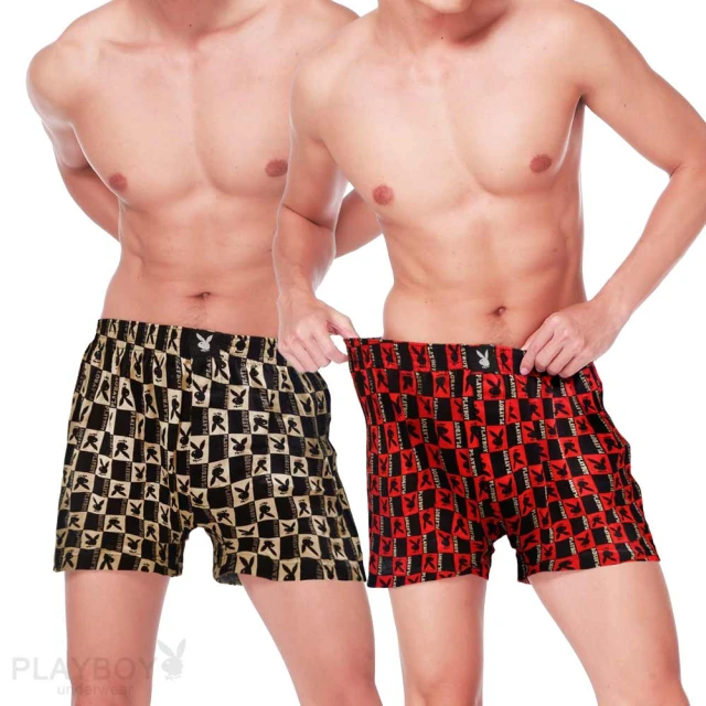 【PLAYBOY】專櫃款舒適兔頭印花開襟四角褲-單件(紅底菱方兔) 歷史價格詳細信息