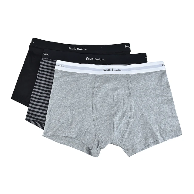 【Paul Smith】PAUL SMITH LOGO低腰棉質混紡條紋平角內褲三件裝(男款/多色) 歷史價格詳細信息