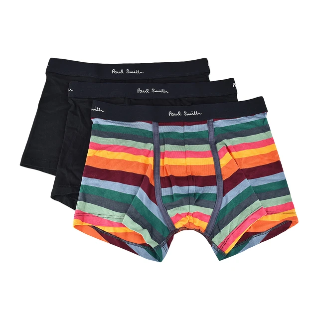 【Paul Smith】PAUL SMITH LOGO低腰棉質混紡條紋平角內褲三件裝(男款/多色) 歷史價格詳細信息