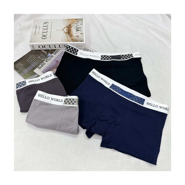 【HanVo】現貨 格子字母印花冰絲男生內褲(獨立包裝 涼感柔軟親膚中腰  流行男款內褲 內著 B5012) 歷史價格詳細信息