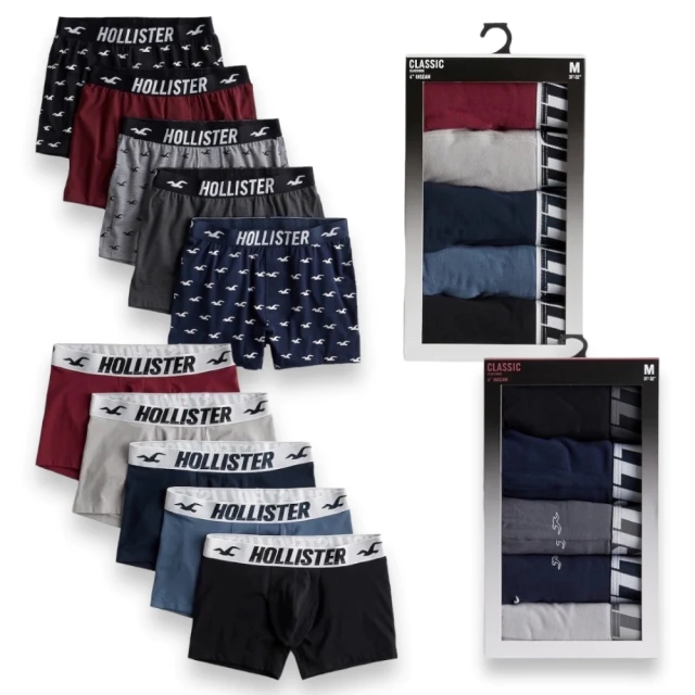 Hollister 經典刺繡滿版小海鷗文字貼身內褲-水藍色 歷史價格詳細信息