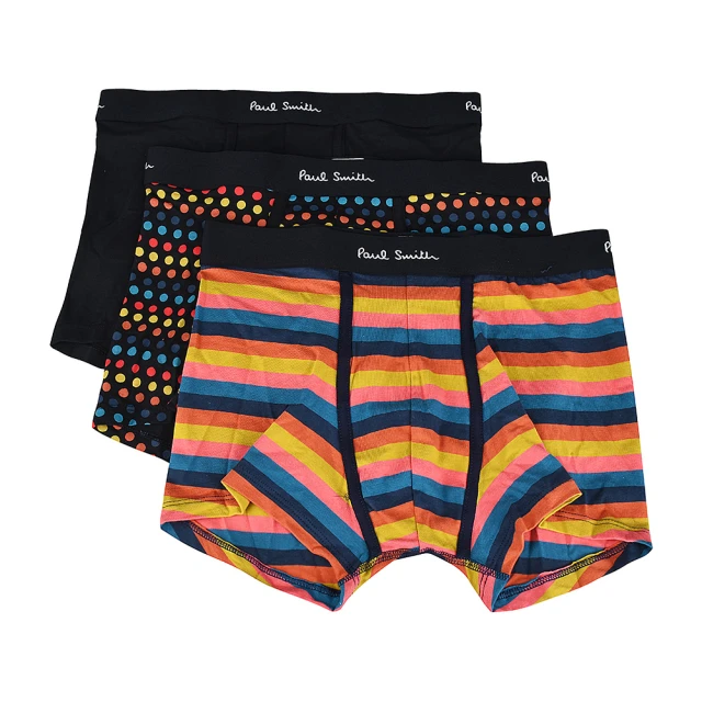 【Paul Smith】PAUL SMITH LOGO低腰棉質混紡條紋平角內褲三件裝(男款/多色) 歷史價格詳細信息