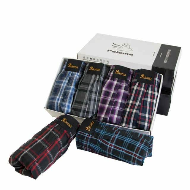 【Paloma】台灣製格紋平織平口褲-四入精緻盒裝 男內褲 四角褲 內褲 歷史價格詳細信息