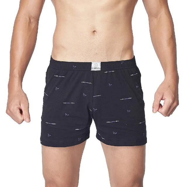 【LIUKOO 煙斗】絲光棉雅痞開門襟平口褲-丈青(平口褲/居家褲/開門襟/男內褲) 歷史價格詳細信息