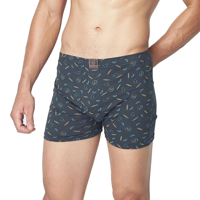 【LIUKOO 煙斗】絲光棉雅痞開門襟平口褲-丈青(平口褲/居家褲/開門襟/男內褲) 歷史價格詳細信息