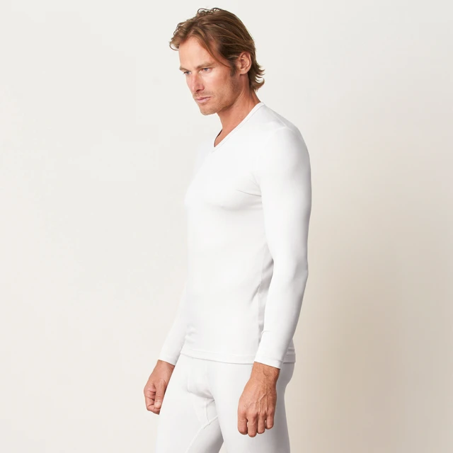 YORN 天絲+棉 男性 V領 長袖保暖衣 58%棉 38%天絲™品牌纖維 官方平台 Y39739 歷史價格詳細信息