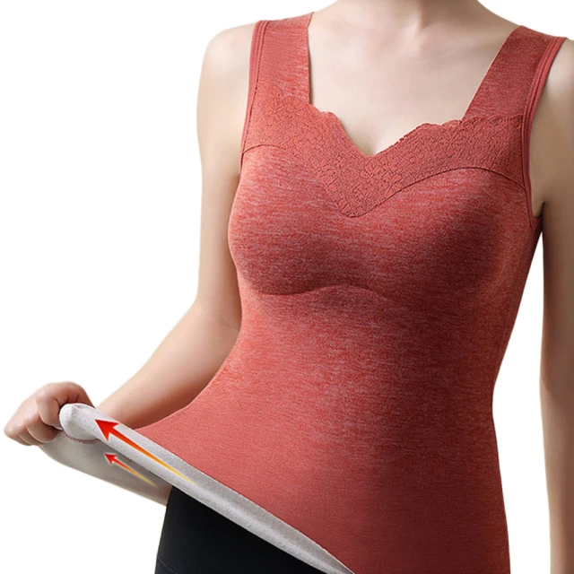 羊絨蠶絲保暖背心女帶胸墊刷毛加厚自發熱打底德絨保暖內衣女冬季 歷史價格詳細信息