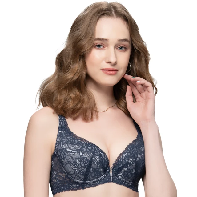 【思薇爾】Cozy beauty系列B-D罩軟鋼圈前扣式蕾絲包覆內衣(沉靜藍) 歷史價格詳細信息