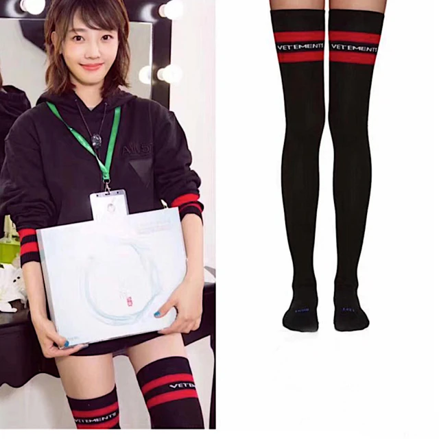 【89 zone】日系全棉字母條紋 女襪 運動襪 長筒襪 過膝襪  1 雙(黑/白/灰) 價格比較,價格查詢,歷史價格詳細信息