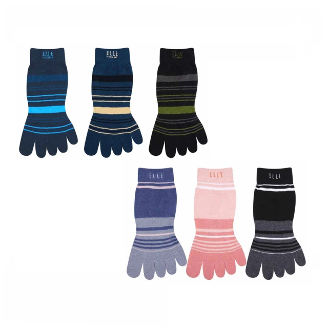 【ELLE HOMME】經典法式條紋深履止滑五趾襪8雙組 歷史價格詳細信息