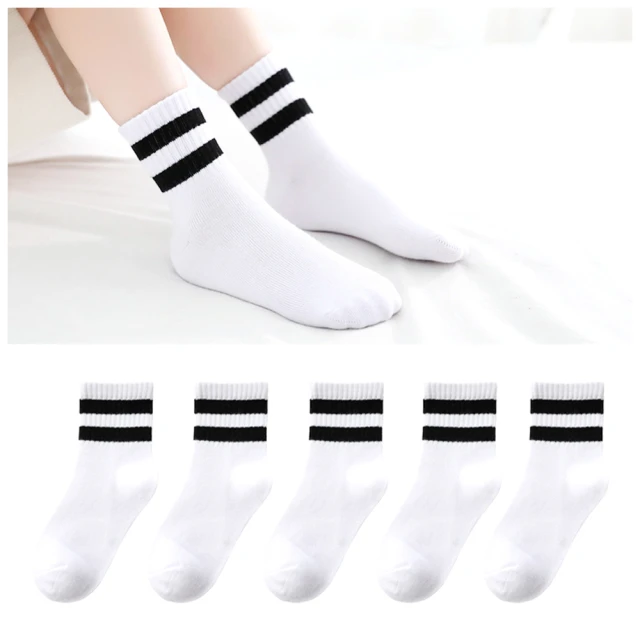 兒童襪子男童襪女童襪短襪學生襪棉襪1/2襪5雙組2條紋款20-24cm 35-1023【小品館】 歷史價格詳細信息