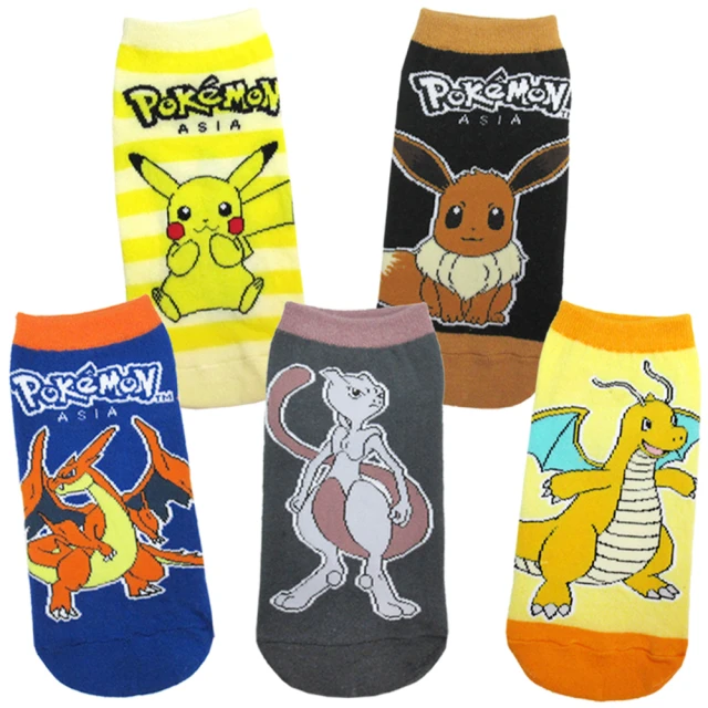 兒童襪子精靈寶可夢皮卡丘童襪短襪直版襪5入組16-18cm/19-21cm 4369198(韓國製平輸品)【小品館】 歷史價格詳細信息