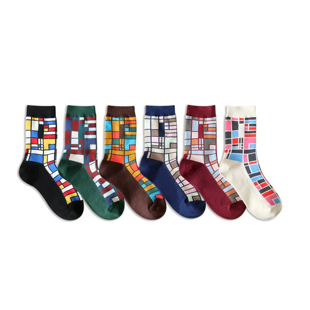 韓國襪子 格子中筒襪 男襪 歷史價格詳細信息