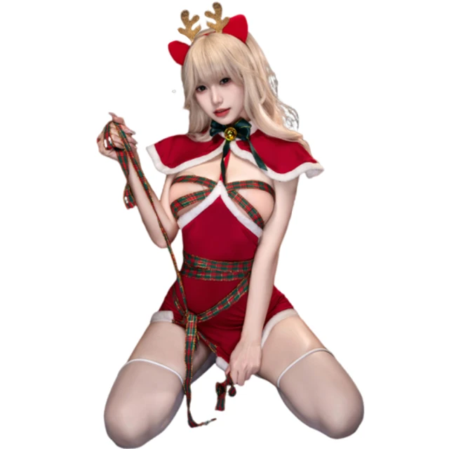 ＊愛衣朵拉＊紅色蕾絲開襟前綁帶性感內衣聖誕節[K052] 歷史價格詳細信息