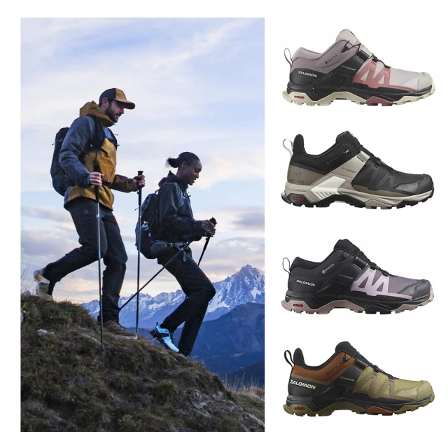 Salomon 男 X ULTRA 4 GTX 低筒登山鞋 復古卡其/黑/櫻茄紅 歷史價格詳細信息