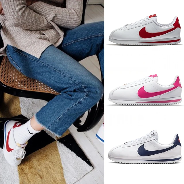 Nike 耐吉 休閒鞋 Cortez Basic 小童鞋 白 藍 魔鬼氈 皮革 嬰兒鞋 小朋友 904769-106 歷史價格詳細信息