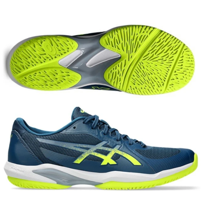 Asics 亞瑟士 網球鞋 Solution Swift FF 2 男鞋 藍 綠 美網配色 輕量 緩衝 運動鞋 1041A466400 歷史價格詳細信息