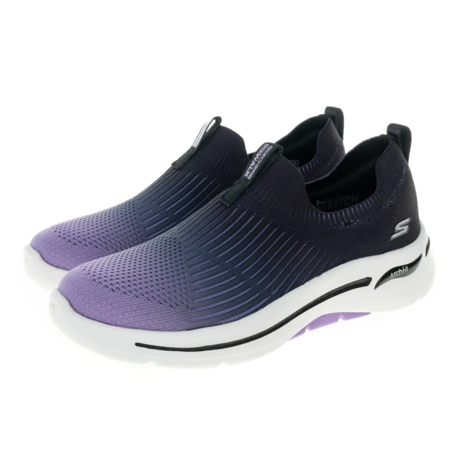 Skechers Go Walk Arch Fit [124885BKLV] 女 健走鞋 休閒 步行 緩震 漸層 黑紫 歷史價格詳細信息