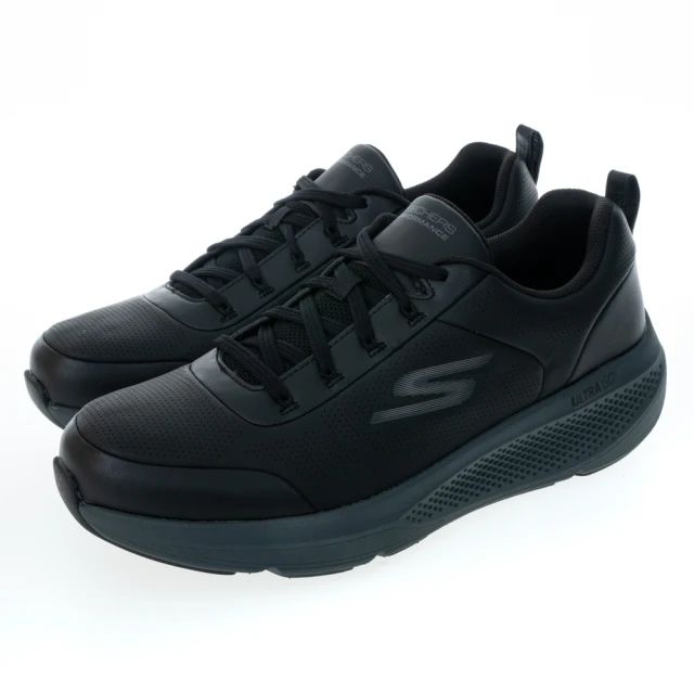 SKECHERS 男慢跑 GO RUN ELEVATE 皮質 休閒運動鞋 全黑 勤務鞋 工作鞋 (220328BKCC) 歷史價格詳細信息