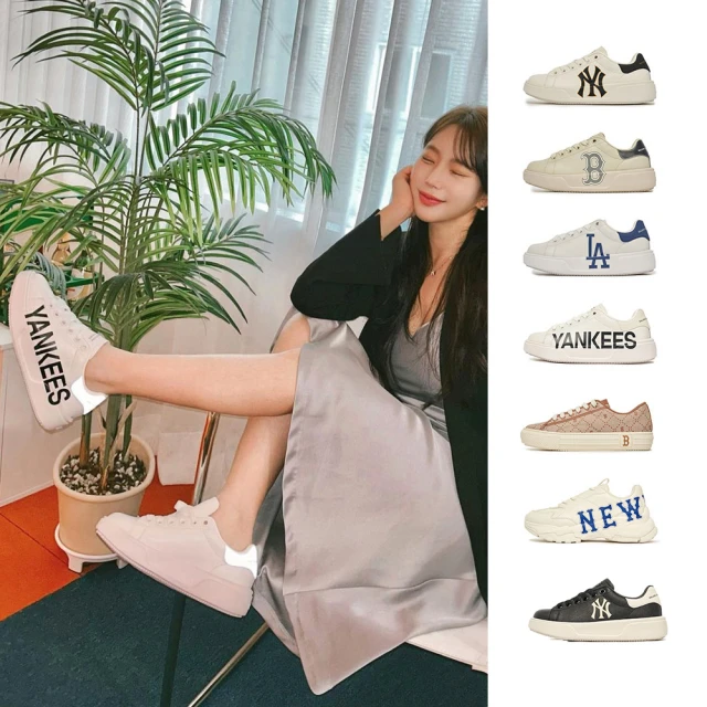 [鞋多多]MLB Chunky Liner Classic MLB 紐約洋基隊 藍白 復古老花 防滑耐磨中邦板鞋男女同款 歷史價格詳細信息