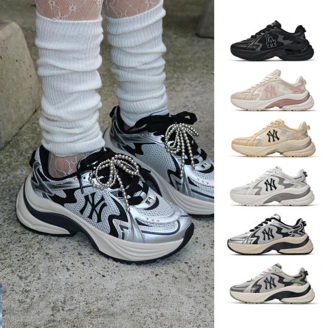 [鞋多多]MLB Chunky Liner Classic MLB 紐約洋基隊 藍白 復古老花 防滑耐磨中邦板鞋男女同款 歷史價格詳細信息