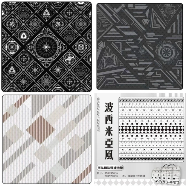 露營野餐加大加厚5cm 21點固定 可拼接自動充氣睡墊 藍灰 歷史價格詳細信息