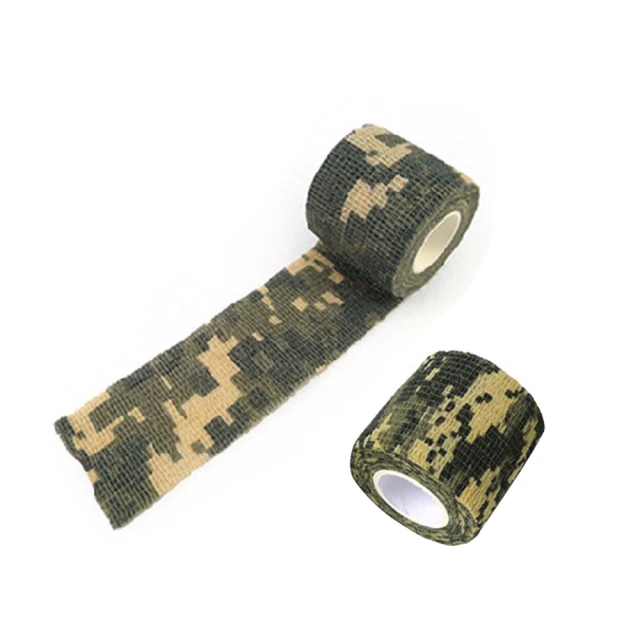 迷彩自粘繃帶工廠出售戶外CS運動繃帶腳踝護腕偽裝無紡布彈力繃帶 歷史價格詳細信息