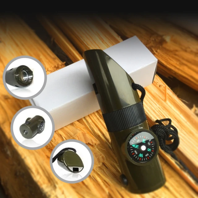 指南針求生口哨二合一雙管戶外野外探險高音高分貝爆音鈦合金哨子 歷史價格詳細信息