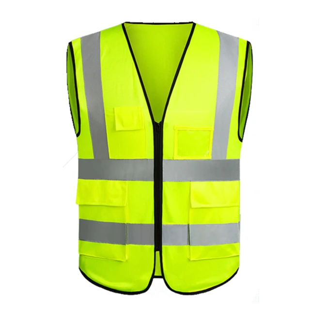反光背心多口袋反光衣拼接款馬甲夜間交通施工環衛工人螢光服~鑫星精選 歷史價格詳細信息