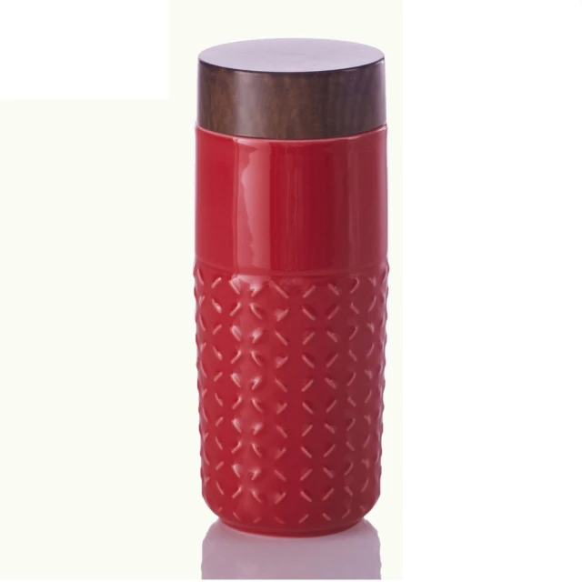 《乾唐軒活瓷》儒雅書生隨身杯 / 大 / 雙層 / 透明白貼花 / 仿木紋蓋 歷史價格詳細信息