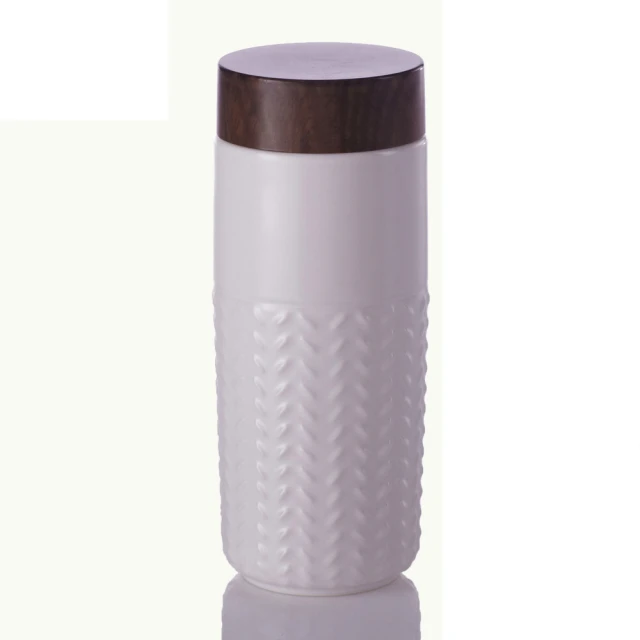 《乾唐軒活瓷》儒雅書生隨身杯 / 大 / 雙層 / 透明白貼花 / 仿木紋蓋 歷史價格詳細信息