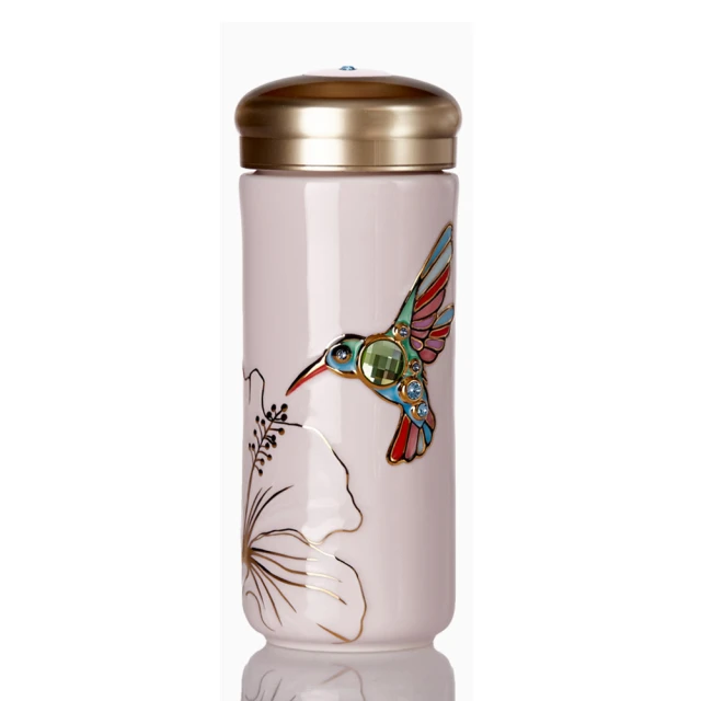 【乾唐軒】吉星大豐收雙層陶瓷隨身杯 350ml(鎏金+水晶 / 6色) 歷史價格詳細信息